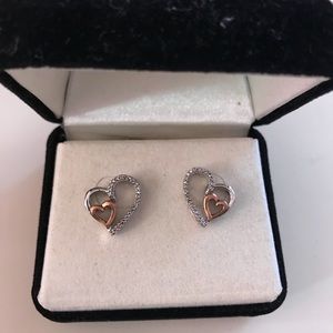 Kay Jewelers Double Heart Diamond Earrings